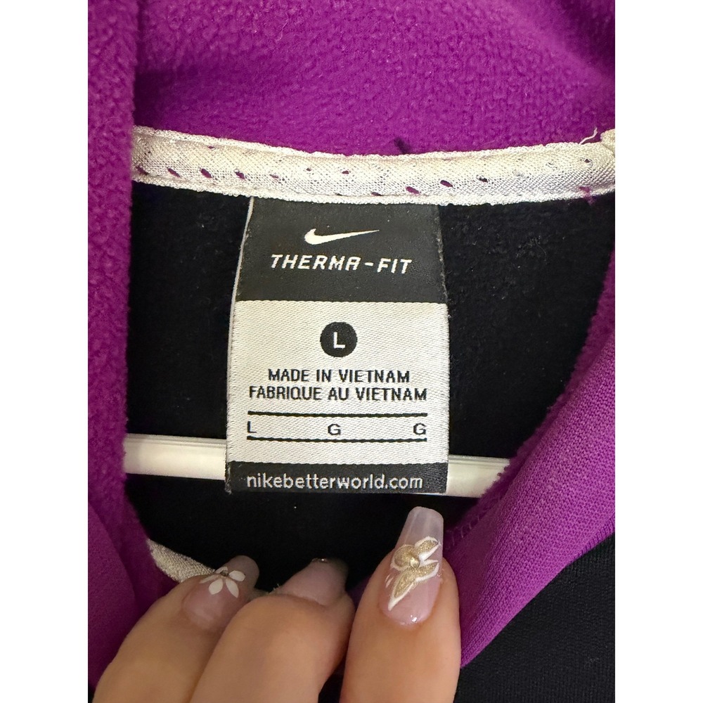 Nike Therma-Fit Hoodie Large Black Purple Yellow Graphic Pullover Sportswear - Picture 5 of 6